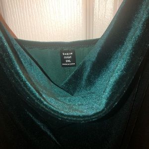 Green velvet dress